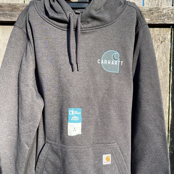 Carhartt grey hoodie sweatshirt sz large new with tags - Picture 3 of 9